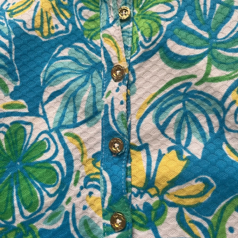 50# Lilly Pulitzer Blue and Green Floral Dress - Picture 6 of 8